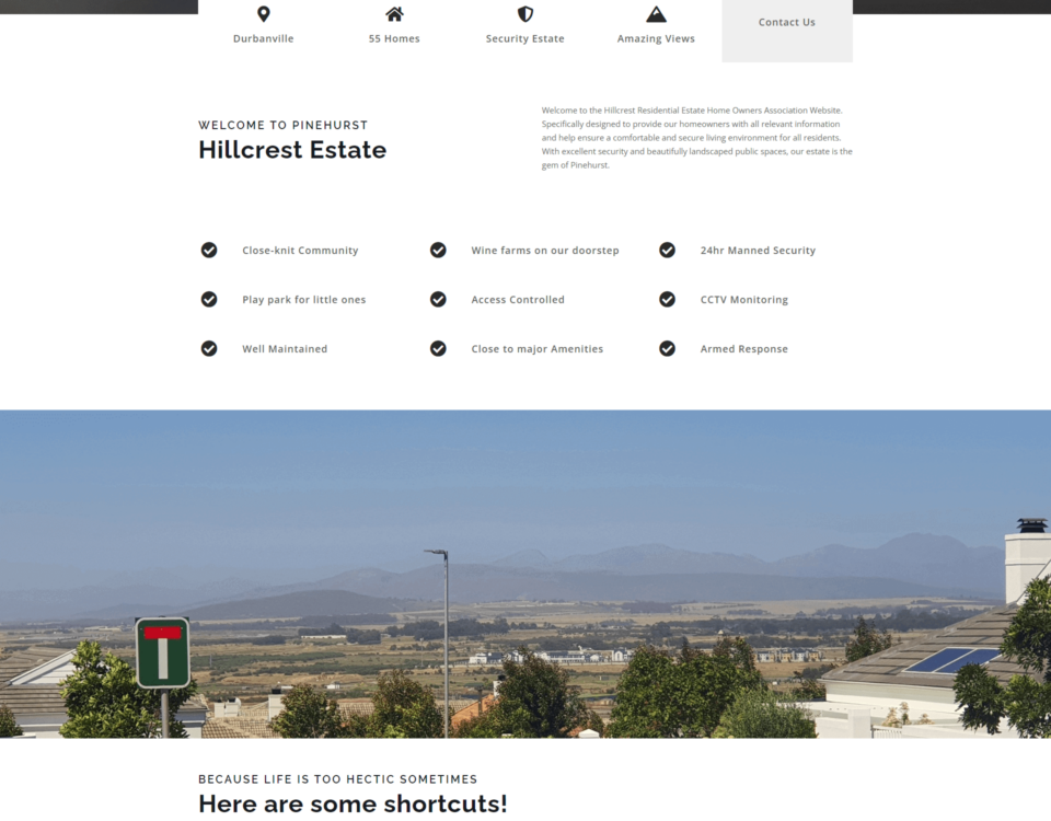 hillcrest estate website