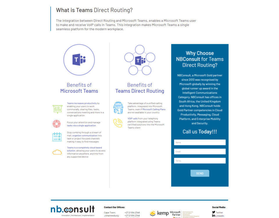 teams direct routing website