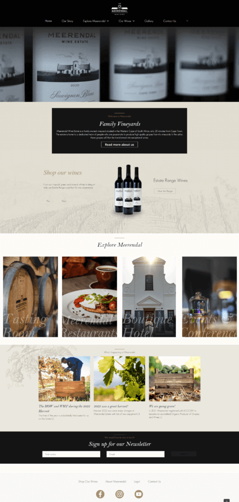 meerendal wine estate website