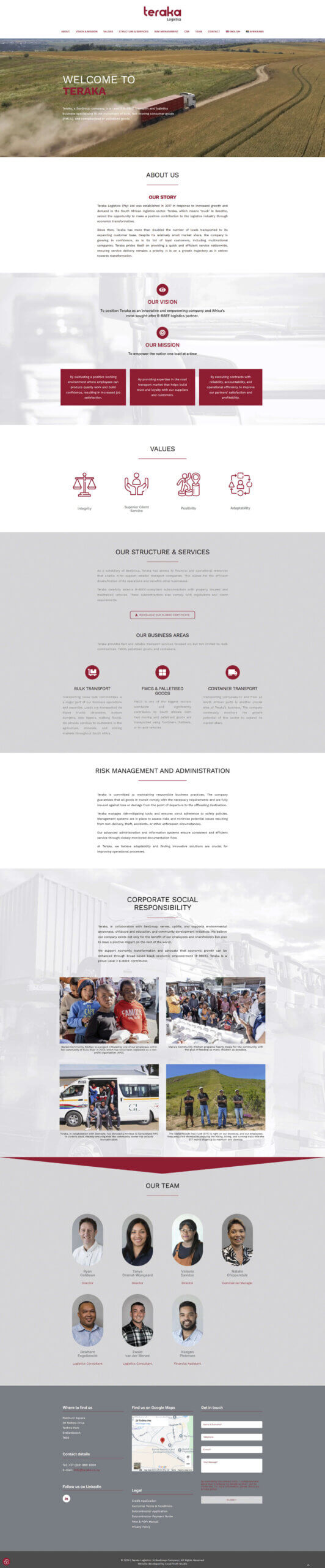 teraka logistics website